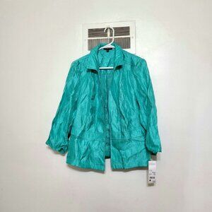 Notations Petite Teal Crinkle Jacket